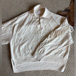 BRODIE Cashmere Sweater with Fringe L